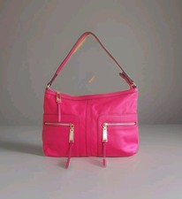 Bolsa de ombro de couro rosa quente logotipo Tommy Hilfiger com zíper bolsos comprar usado  Enviando para Brazil