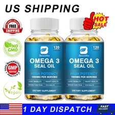 Suplemento de óleo de vedação ômega 3 1000 mg, cápsulas gelatinosas de suplemento de ômega-3 de força tripla comprar usado  Enviando para Brazil