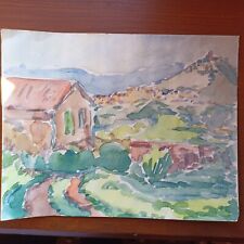 Aquarelle originale années d'occasion  Saint-Agrève