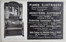 Publicité piano orchestrion d'occasion  Strasbourg-