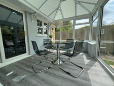 Round glass dining for sale  CANTERBURY