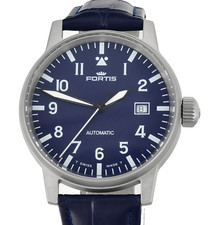 Usado, Relógio de pulso masculino FORTIS Flieger azul data automática = Estado perfeito = 595.10.46.1 = comprar usado  Enviando para Brazil