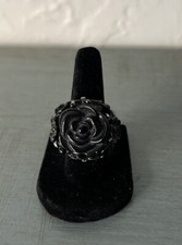 Usado, Anel de metal pintado de preto rosa fada gótica strass esmalte comprar usado  Enviando para Brazil