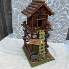 Estatueta decorativa rústica para casa de pássaros estação guarda cabine madeira, usado comprar usado  Enviando para Brazil