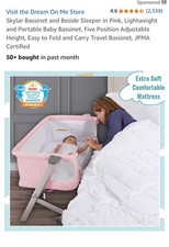 Pink bedside crib for sale  Youngstown