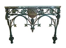 Mesa console Neo Gothic ferro forjado e mármore com brasão - França - Cerca de 1850 comprar usado  Enviando para Brazil