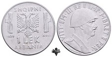 Albania lek 1939 usato  Cremona