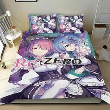Capa de edredom com 2 fronhas para conjunto de cama Re ZERO crianças meninos e meninas comprar usado  Enviando para Brazil