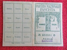 Tessera pnf 1926 usato  Italia