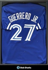 VLADIMIR GUERRERO JR 24X32 DISPLAY AUTOGRAFADO BLUE JAYS JERSEY ADESIVO JSA comprar usado  Enviando para Brazil