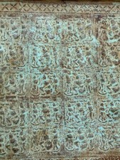 Folha de ferro antiga de 1890 figurada à mão moldura verde parede pendurada, usado comprar usado  Enviando para Brazil