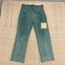 Calça masculina vintage de veludo aba frontal 32x30 verde década de 1980 EUA Amish patchwork comprar usado  Enviando para Brazil