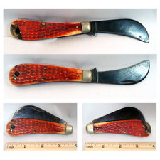 Usado, Faca dobrável Case XX 40-64 Hawkbill Podadora 61011 colorida vermelha laranja EUA com defeito comprar usado  Enviando para Brazil