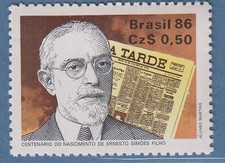 Brasilien 1986 Geburtstag von Ernesto Simoes filho Mi-Nr. 2188  ** comprar usado  Enviando para Brazil