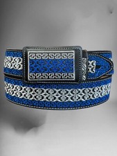 Cinto de caubói faroeste bordado Piteado Charro de piel masculino cinto rodeio, usado comprar usado  Enviando para Brazil