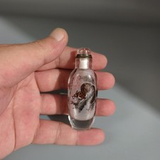 Porcelana, colecionáveis, artesanal, cristal com pintura dentro, garrafa de rapé comprar usado  Enviando para Brazil