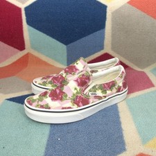 Usado, Sapatos femininos de lona rosa VANS CLASSIC SLIP ON (FLORAL ROMÂNTICO) TAMANHO 8 masculino 6.5 comprar usado  Enviando para Brazil