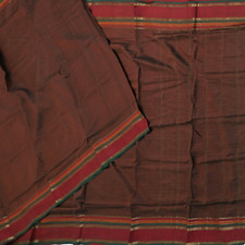 Vintage Granata Sari 100% Seta Zari Intrecciato South Indiano 4.6m Craft Tessuto comprar usado  Enviando para Brazil