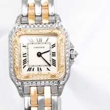 Relógio feminino CARTIER PANTHERE SM combinado 2 fileiras diamante duplo K18xSS, usado comprar usado  Enviando para Brazil