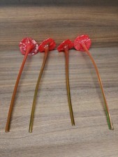 Four glass flowers for sale  PORTH