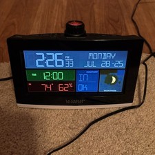 Despertador de projeção La Crosse CA81199 com estação AccuWeather testado funcionando comprar usado  Enviando para Brazil
