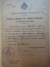 1918 patente militare usato  Imola