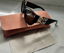 Usado, Óculos de sol Miu Miu MU 09WS 1AB5S0 preto dourado cinza escuro lente feminino frete grátis! comprar usado  Enviando para Brazil