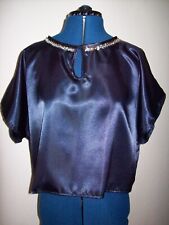 Bluse satin dunkelblau gebraucht kaufen  Dülmen