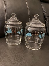 Conjunto de 2 recipientes de vidro vintage Federal Amoeba Atomic Boomerang ouro turquesa, usado comprar usado Conjunto de 2 recipientes de vidro vintage Federal Amoeba Atomic Boomerang ouro turquesa, usado comprar usado  Enviando para Brazil