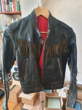 Brown leather fringed for sale  LONDON