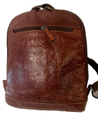 Mochila Jack Georges em relevo couro genuíno conversível marrom comprar usado  Enviando para Brazil