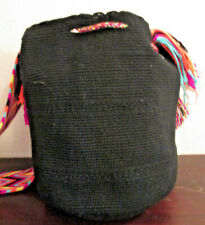 Bolsa Wayuu Mochila Balde Ombro Boho Colômbia Riocha Preto Rosa Amarelo NOVO #73, usado comprar usado  Enviando para Brazil