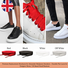 Usado, Cadarços de sapato Flat Trainer de substituição preto, branco e vermelho para Alexander Mcqueen's comprar usado  Enviando para Brazil