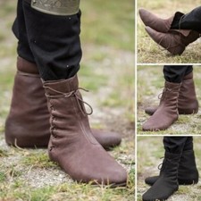 Fantasia retrô pirata cosplay botas de couro ecológico com cadarço cavaleiro medieval viking comprar usado  Enviando para Brazil