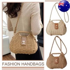 Bolsa de mão feminina de tecido de rattan sólido bolsa de palha para compras deslocamento comprar usado  Enviando para Brazil