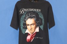 Camiseta preta vintage anos 90 LUDWIG VON BEETHOVEN COMPOSITOR BIG FACE 1770-1827 GG comprar usado  Enviando para Brazil