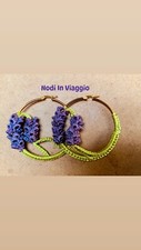 Orecchini macrame lavanda usato  Potenza