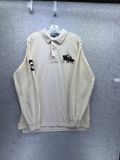 Camisa polo masculina vintage Ralph Lauren creme ecru pônei grande combinação dupla play pique tamanho XL comprar usado  Enviando para Brazil