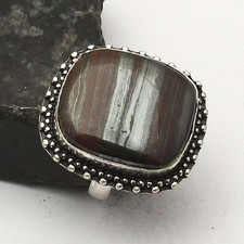 Anel étnico feito à mão de pedra preciosa olho de tigre de ferro presente EUA tamanho-7,5 AR 55798 comprar usado  Enviando para Brazil
