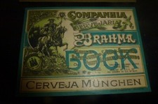 ca.  BRASIL BRASIL Cervejeria BRAHMA vintage ANTIGO rótulo de cerveja BOCK Munchen comprar usado  Enviando para Brazil