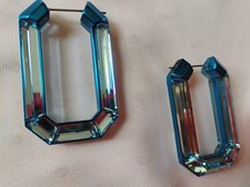 Brincos deslumbrantes argolas Swarovski Lucent novo em folha apenas sonhador imperdível!! 💙Azul comprar usado  Enviando para Brazil