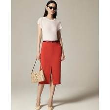 Saia midi lápis J.Crew tamanho 8 vermelha quatro estações forrada elástica fenda frontal traseira zíper comprar usado Saia midi lápis J.Crew tamanho 8 vermelha quatro estações forrada elástica fenda frontal traseira zíper comprar usado  Enviando para Brazil