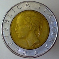 500 lire bimetallico usato  Terranuova Bracciolini