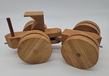 Trator de brinquedo articulado de madeira feito à mão brinquedo de madeira 12" de comprimento sem pintura comprar usado  Enviando para Brazil