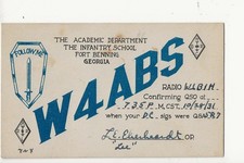 Cartão postal de rádio 1931 W4ABS Infantry School Fort Benning Georgia QSL comprar usado  Enviando para Brazil