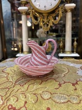 Antigua Vasija Y Su Jarra de Cristal St Luis O Murano Berlingot S.XIX Rosa comprar usado  Enviando para Brazil