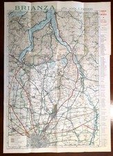 BRIANZA MILANO MONZA LAGO DI COMO GRANDE CARTA GEOGRAFICA DEL 1961, usado comprar usado  Enviando para Brazil
