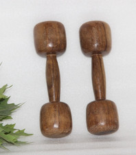 Style Vintage Paire De en Bois Haltères Gym Equipment, comprar usado  Enviando para Brazil