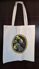 BOLSO DE MANO PINTADO A MANO DIRECTAMENTE DEL ARTISTA LONA ALGODÓN UNISEX FLORES ARTE segunda mano  Embacar hacia Mexico