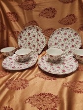 Usado, Conjunto Vintage Lefton Rose Chintz Porcelana Clamshell Lanche Prato E Xícara de Chá comprar usado  Enviando para Brazil